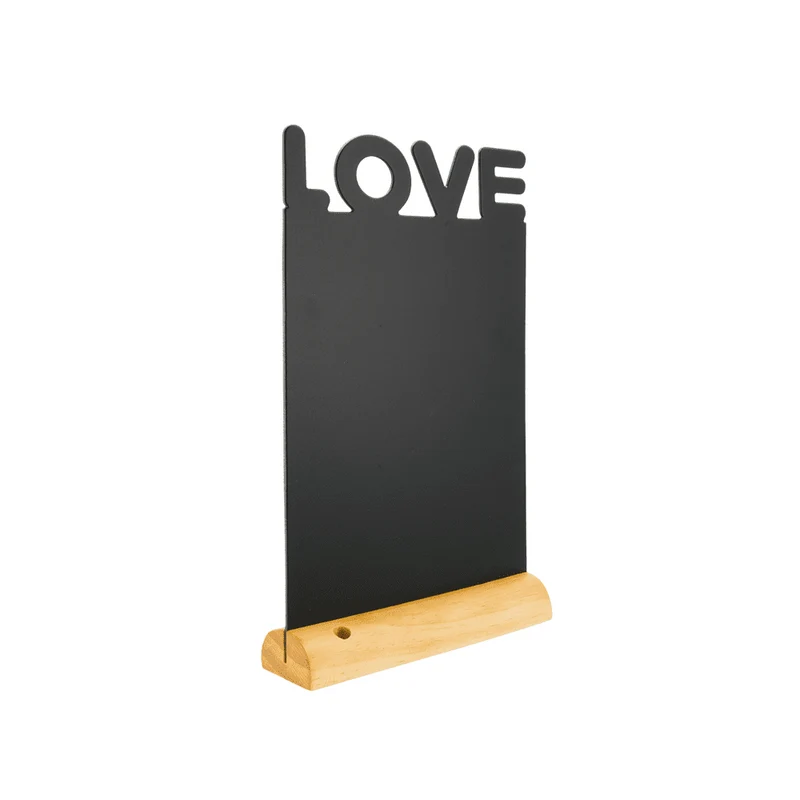 Tischkreidetafel „LOVE“ Aufsteller 21×35 cm mit Holzfuss