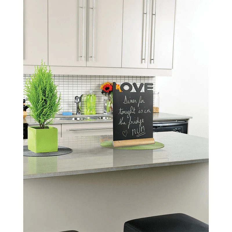 Tischkreidetafel „LOVE“ Aufsteller 21×35 cm mit Holzfuss
