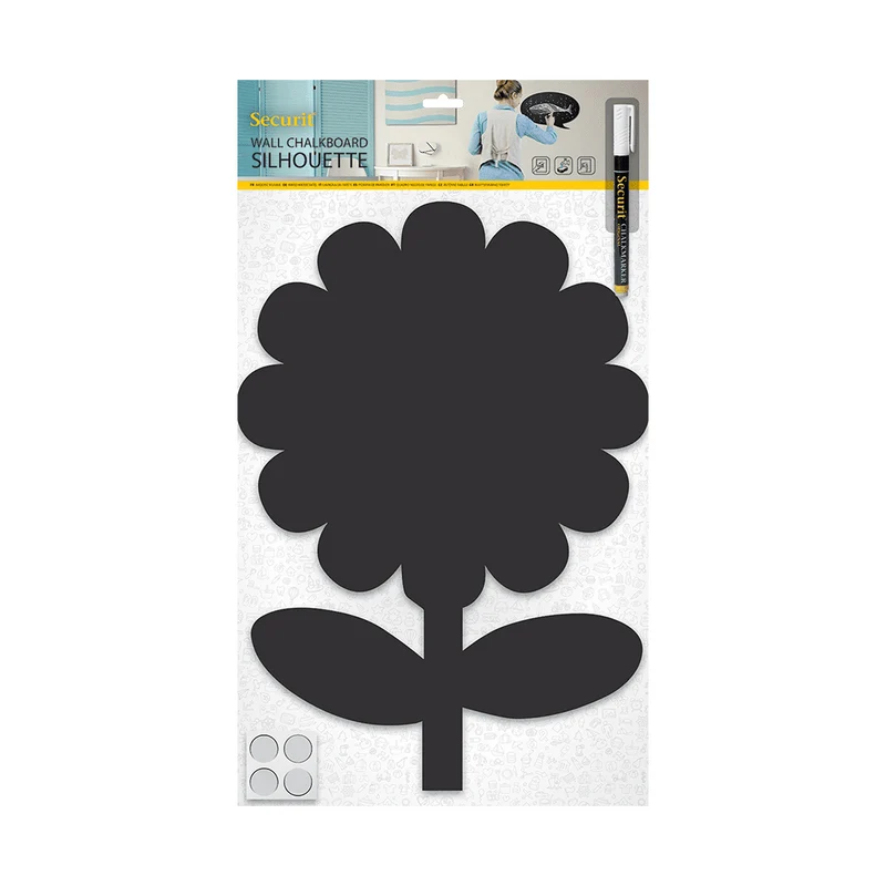Securit® Wandkreidetafel Silhouette Blume, 28x43cm