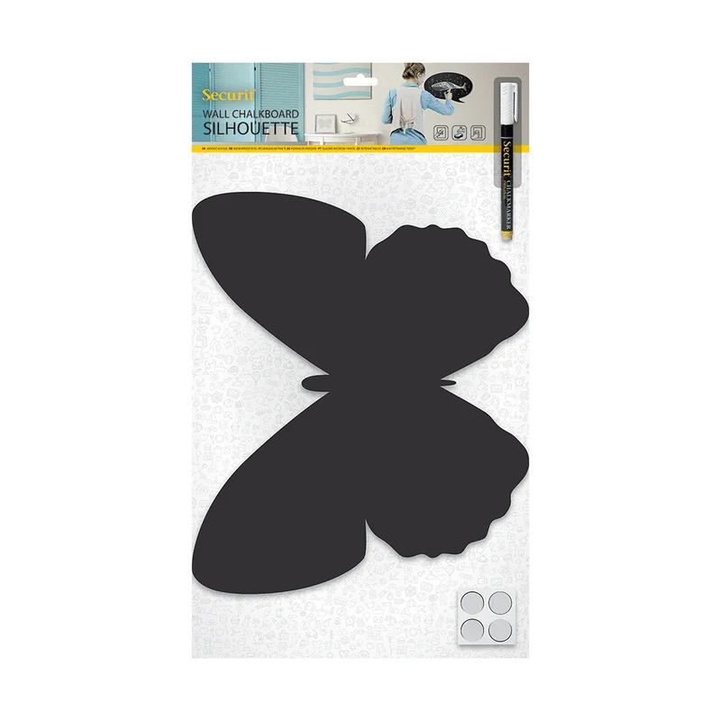 Securit® Wandkreidetafel Silhouette Schmetterling, 36x31cm