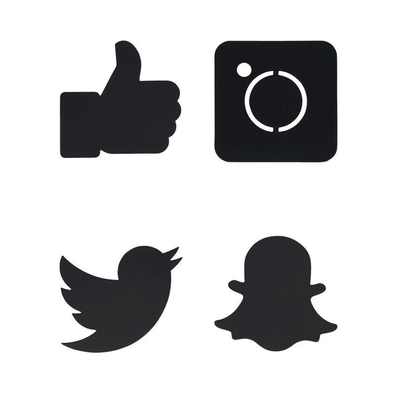 Securit® Wandkreidetafel Silhouette Social Media, 12 Stk., 30x38cm