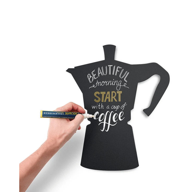 Securit® Wandkreidetafel Silhouette Kaffeekannen, 29x39cm