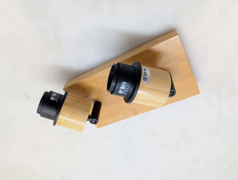B-Ware GOOD&MOJO Tischleuchte Holz verstellbar 2-flammig LED Lampe Leuchte natur