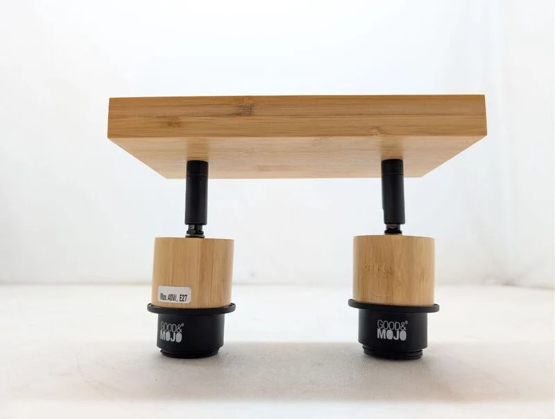 B-Ware GOOD&MOJO Tischleuchte Holz verstellbar 2-flammig LED Lampe Leuchte natur