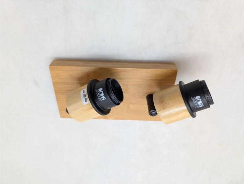 B-Ware GOOD&MOJO Tischleuchte Holz verstellbar 2-flammig LED Lampe Leuchte natur