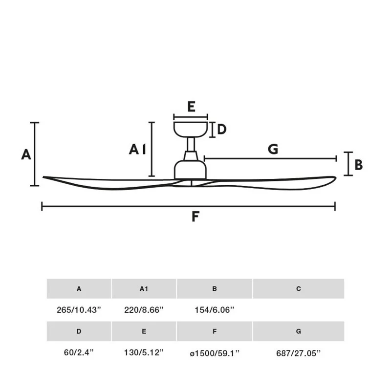 B-Ware FARO BARCELONA Deckenventilator Outwood braun IP44 150cm leise 6