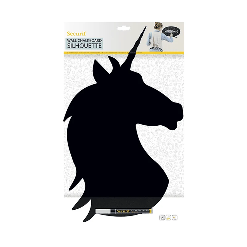 Securit® Wandkreidetafel Silhouette Unicorn, 30x49cm