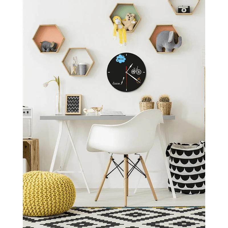 Securit® Wandkreidetafel Silhouette Uhr, 27x27cm