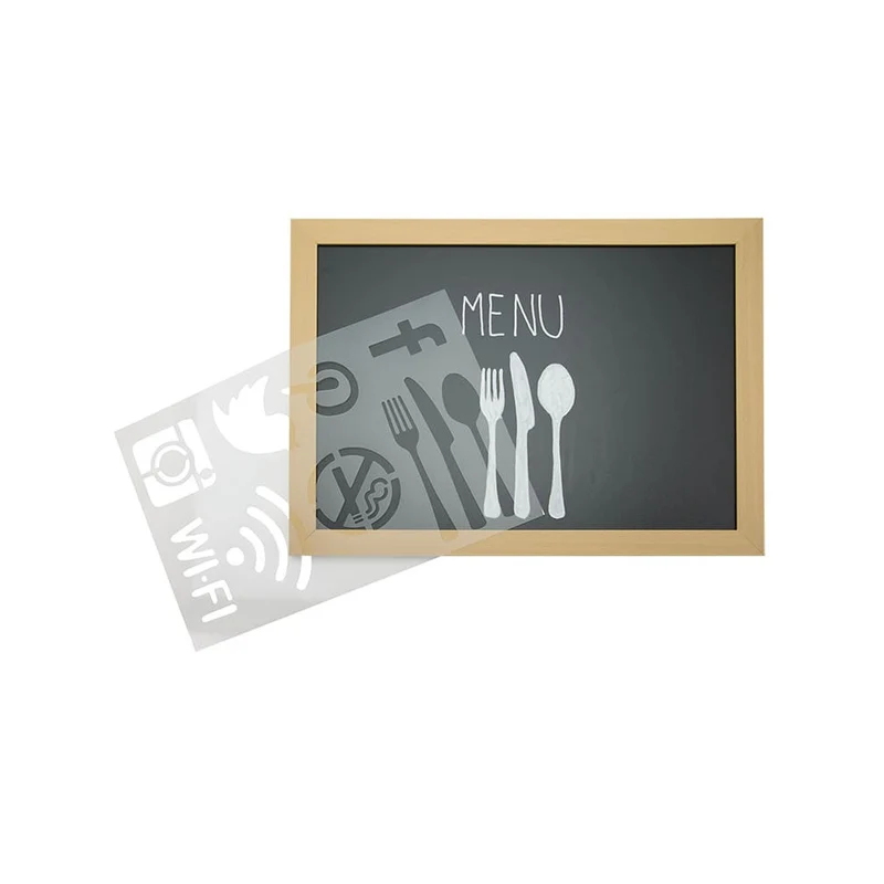Securit® Kreidetafel Schablonen zum Nachzeichnen, 6er Set, ABC, ZAHLEN, MOTIVE und ZEICHEN