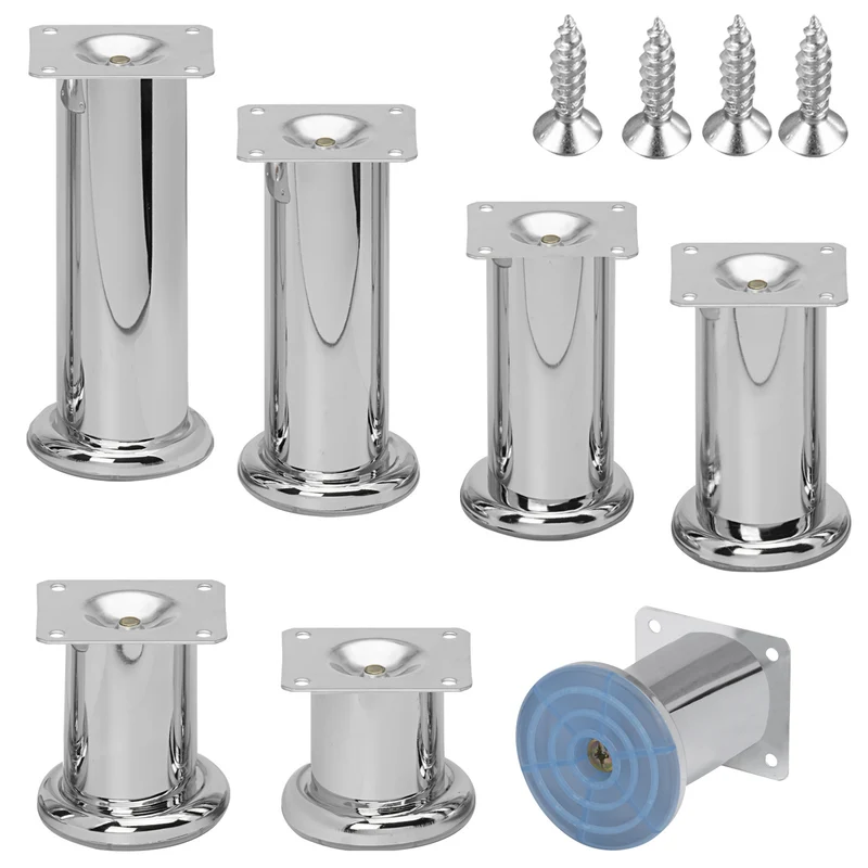 Möbelfüße Chrom aus Metall Ø50mm Durchmesser 250 kg Tragkraft