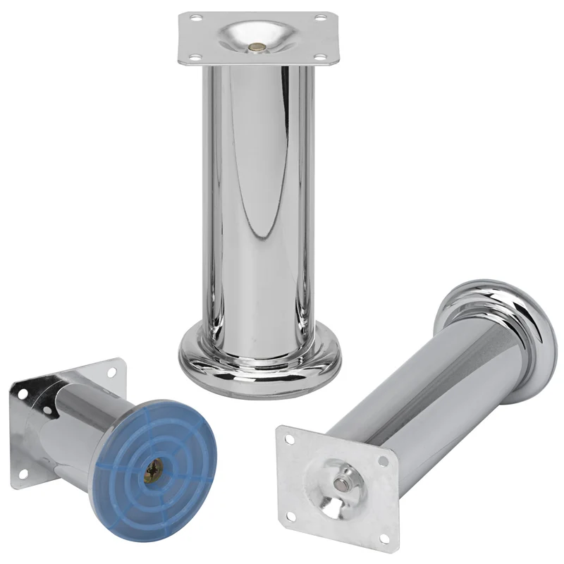 Möbelfüße Chrom aus Metall Ø50mm Durchmesser 250 kg Tragkraft
