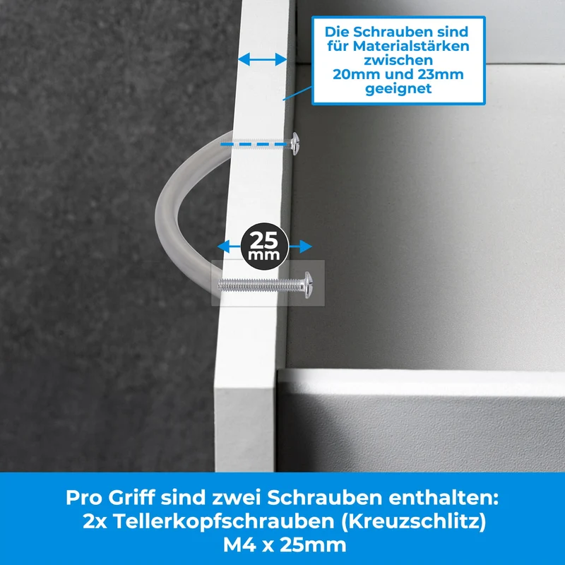 Möbelgriff aus Edelstahl gebürstet Bogengriff 10mm Durchmesser