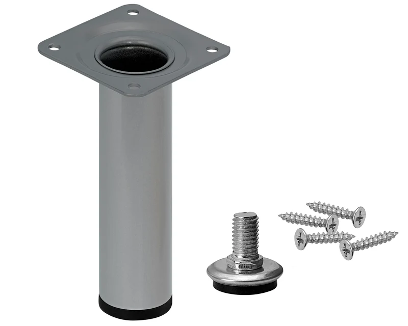 Möbelfüße Silber verstellbare Metallbeine Ø30mm Durchmesser