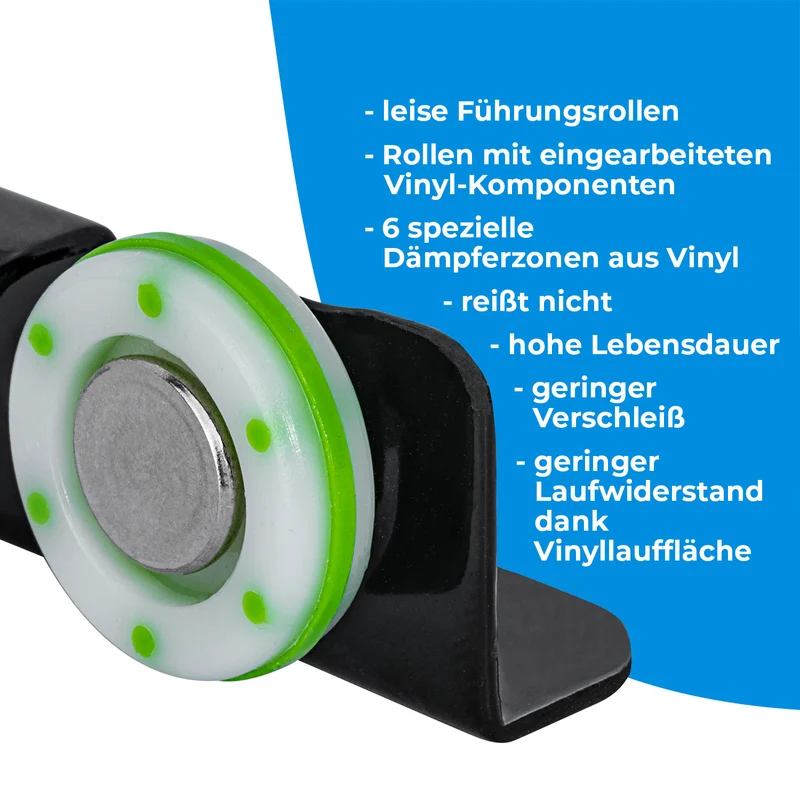 Rollenschiene Schwarz Teilauszug Laufschiene mit Rollen 1 Paar