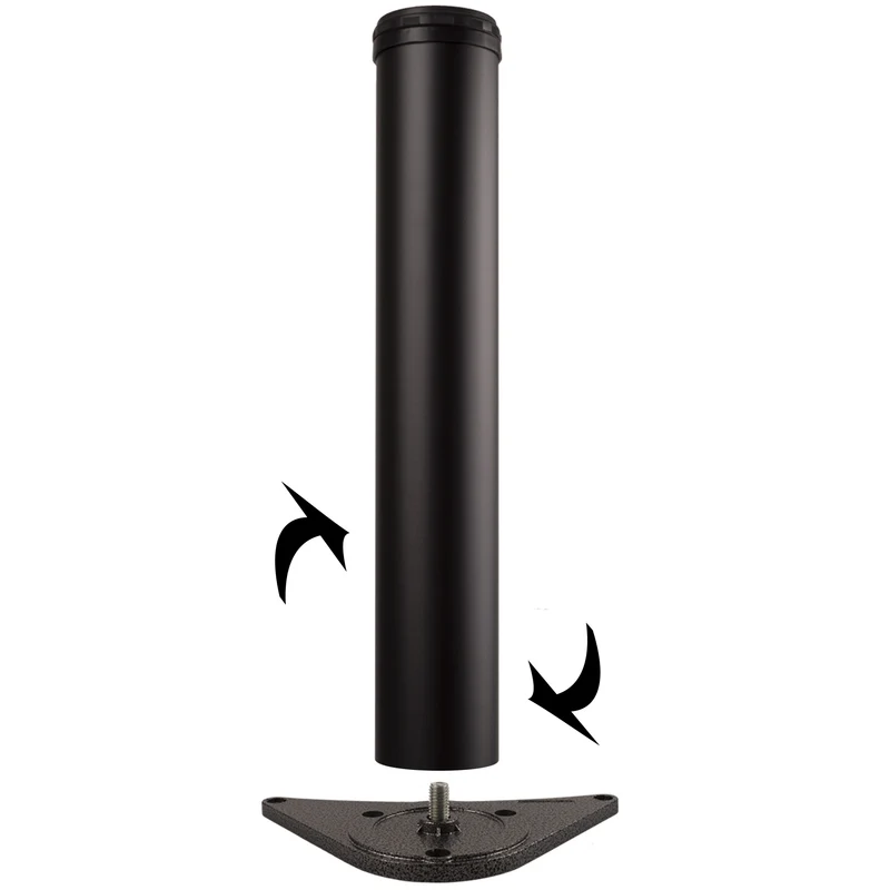 Tischbeine höhenverstellbar Schwarz matt mit Ø60mm Durchmesser
