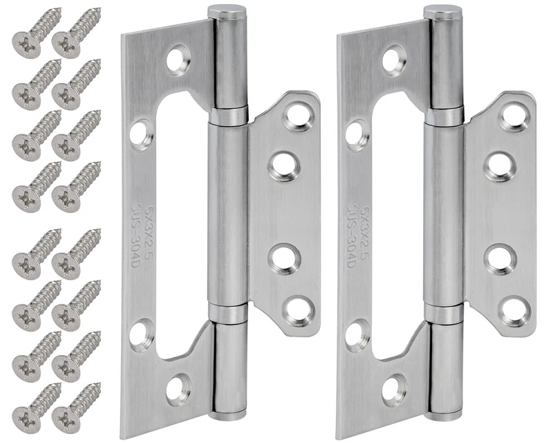 Scharniere klappbar aus Edelstahl (1 Paar) mit schmaler Montagefläche