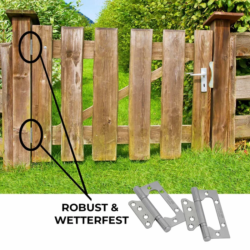 Scharniere klappbar aus Edelstahl (1 Paar) mit schmaler Montagefläche