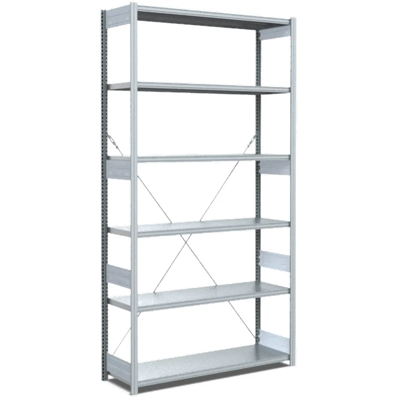 Fachbodenregal Grundregal Fachlast 100 kg – verzinktes Stecksystem von Bito - Einseitig nutzbar