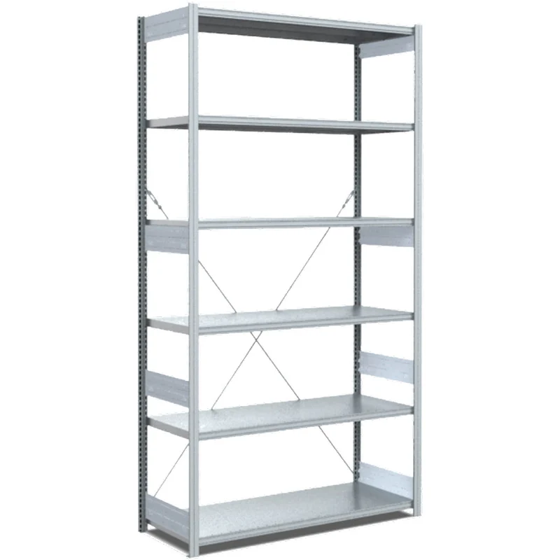 Fachbodenregal Grundregal Fachlast 100 kg – verzinktes Stecksystem von Bito - Einseitig nutzbar