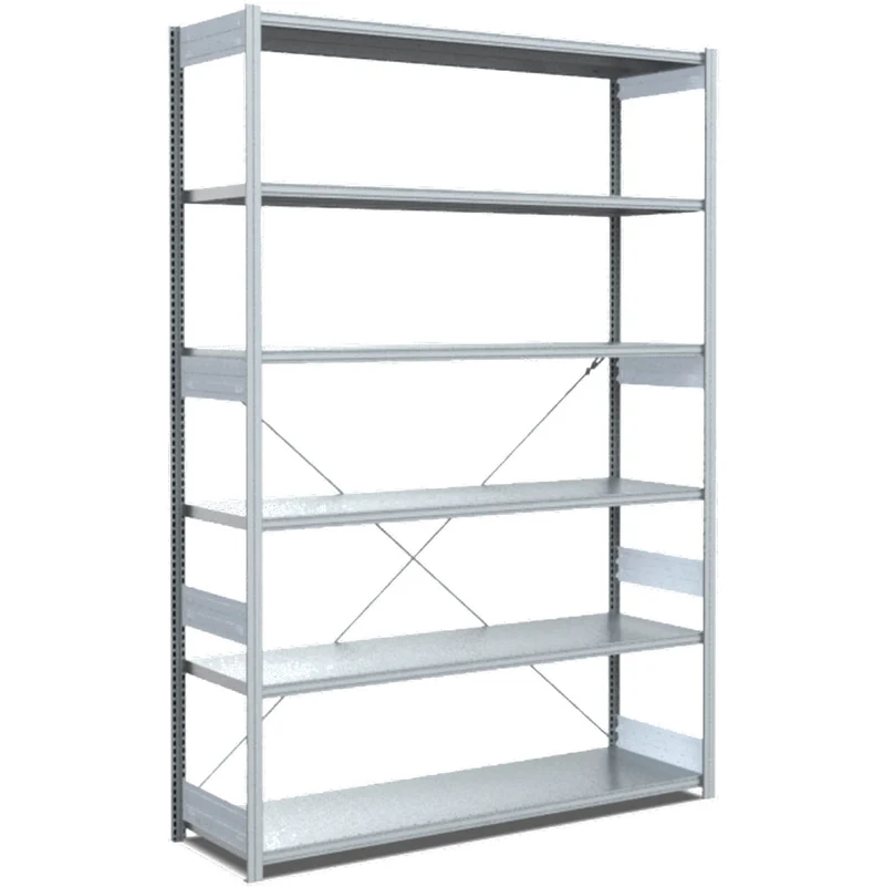 Fachbodenregal Grundregal Fachlast 100 kg – verzinktes Stecksystem von Bito - Einseitig nutzbar