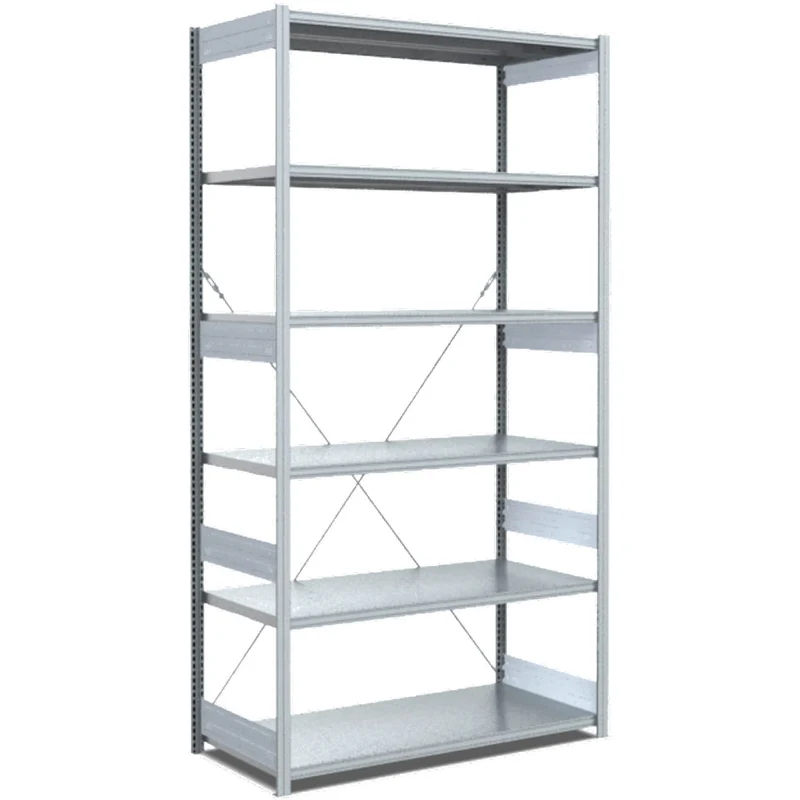 Fachbodenregal Grundregal Fachlast 100 kg – verzinktes Stecksystem von Bito - Einseitig nutzbar