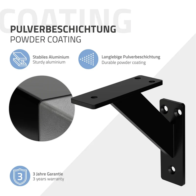 ML-Design | Wandkonsole 2er Set aus Aluminium Regalhalterung Wandhalterung für Regalbrett