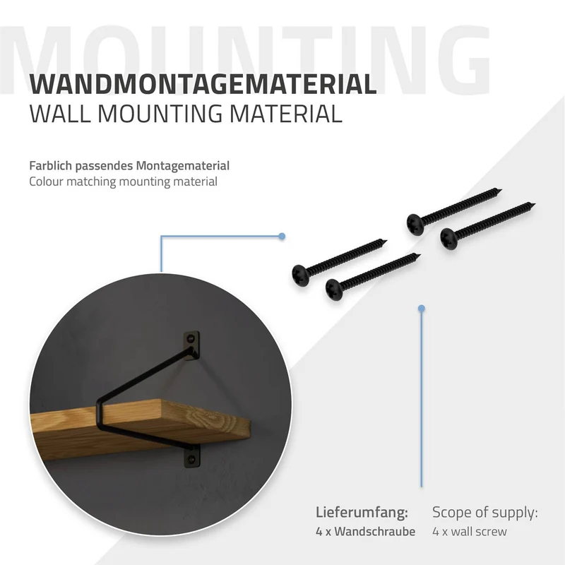 ML-Design | Wandkonsole 2er Set aus Stahl Haarnadel Regalhalterungen