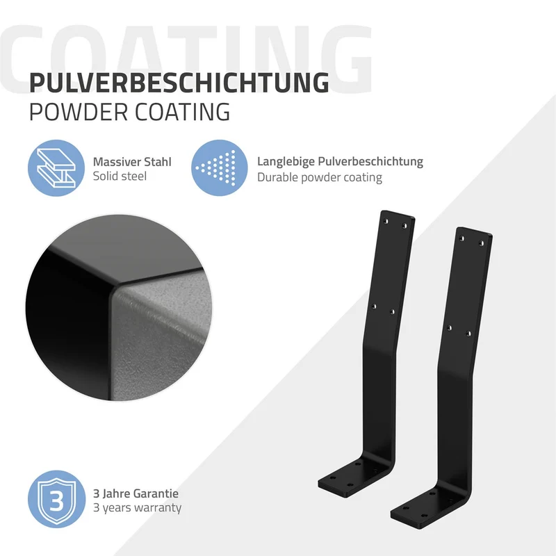 ML-Design | Rückenlehnenhalterung 2er Set 345 x 90 mm aus Stahl, Rücklehne Halterung Profil für Sitz-Bänke