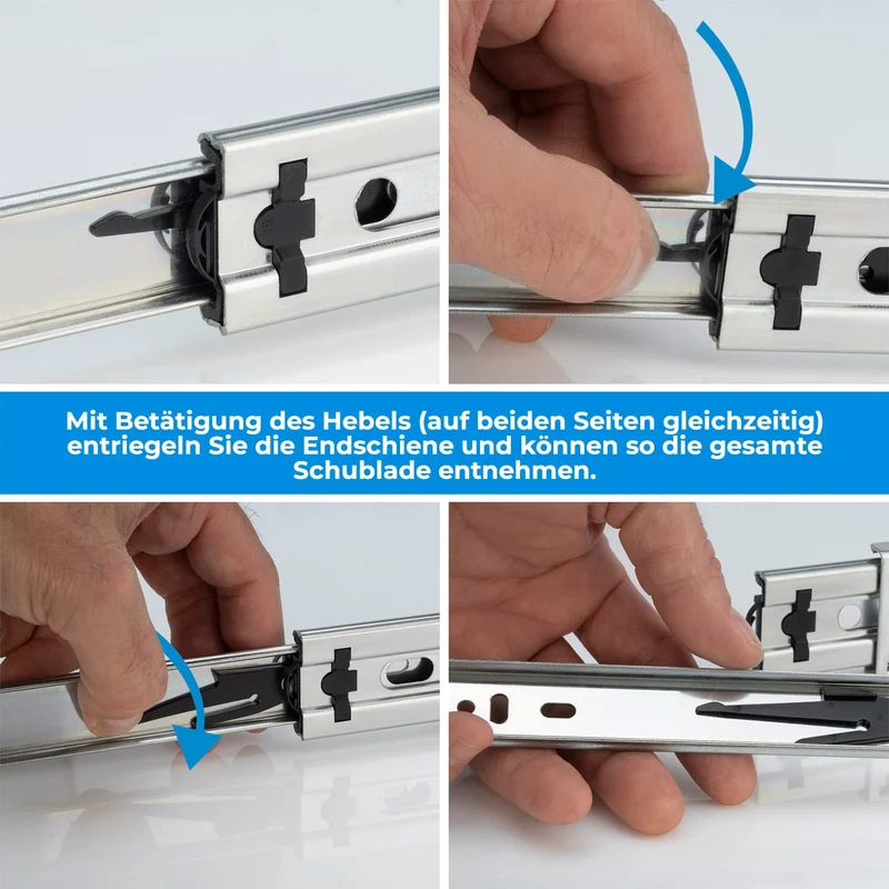 Schubladenschienen softclose 35mm Nut Stahl Schubladen Selbsteinzug