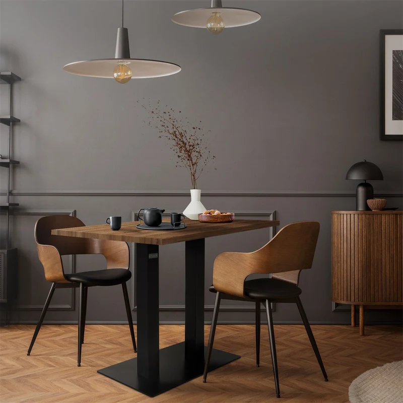 ML-Design | Tischgestell Schwarz Höhe 72cm Stahl pulverbeschichtet Bodenplatte