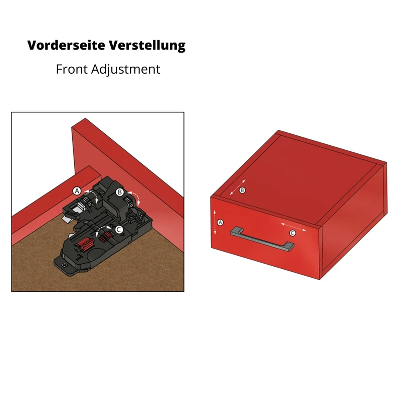 Soft-Close Unterflurführungen Schubladenschienen, Vollauszug 250mm - 600mm