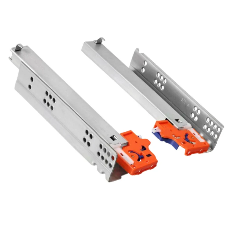 Soft-Close Unterflurführungen Schubladenschienen, Vollauszug 250mm - 600mm