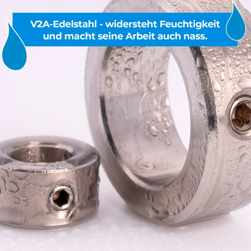 1x Stellring DIN 705 Edelstahl V2A A2 mit Gewindestift (DIN 914)