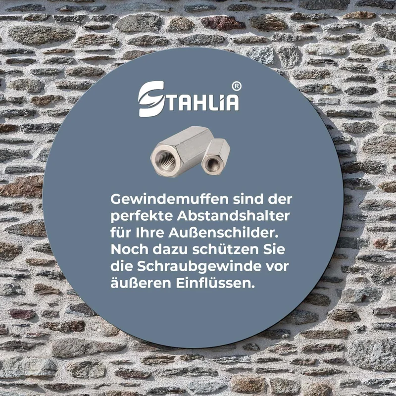 1x Gewindemuffe M6 - M10 Edelstahl A2 V2A Sechskant Verbindungsmuffe DIN 6334