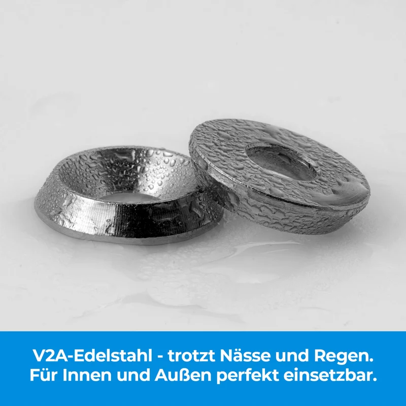 10x Zierscheiben Rosette gedreht Vollmaterial Edelstahl V2A A2 Unterlegscheiben für Senkkopfschrauben