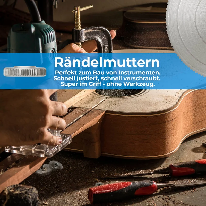 1 x Rändelmutter M3 - M10 flache Form Edelstahl A2 V2A Edelstahlmutter mit gerändeltem Rand