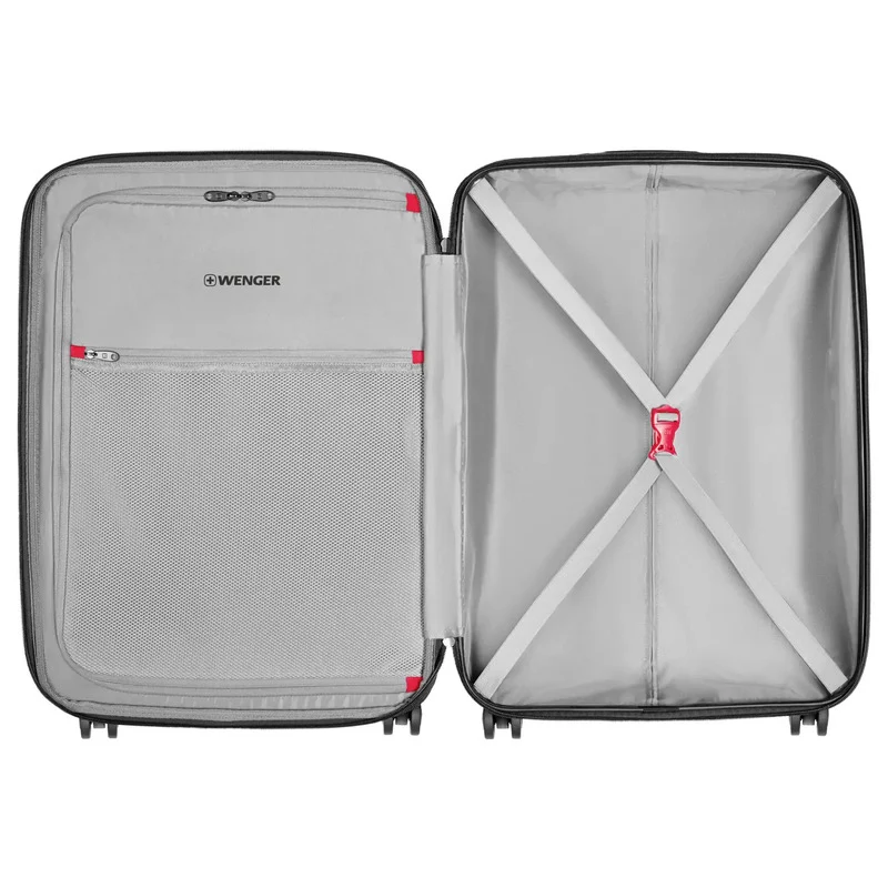 B-Ware Wenger Schalenkoffer Trolley Prymo Medium Schwarz Reisekoffer 4 Rollen 450x650mm