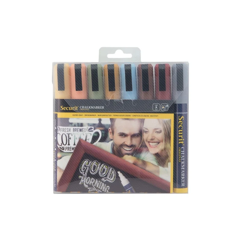Securit® Kreidemarker, 2-6mm, 8er-Set, Erdfarben