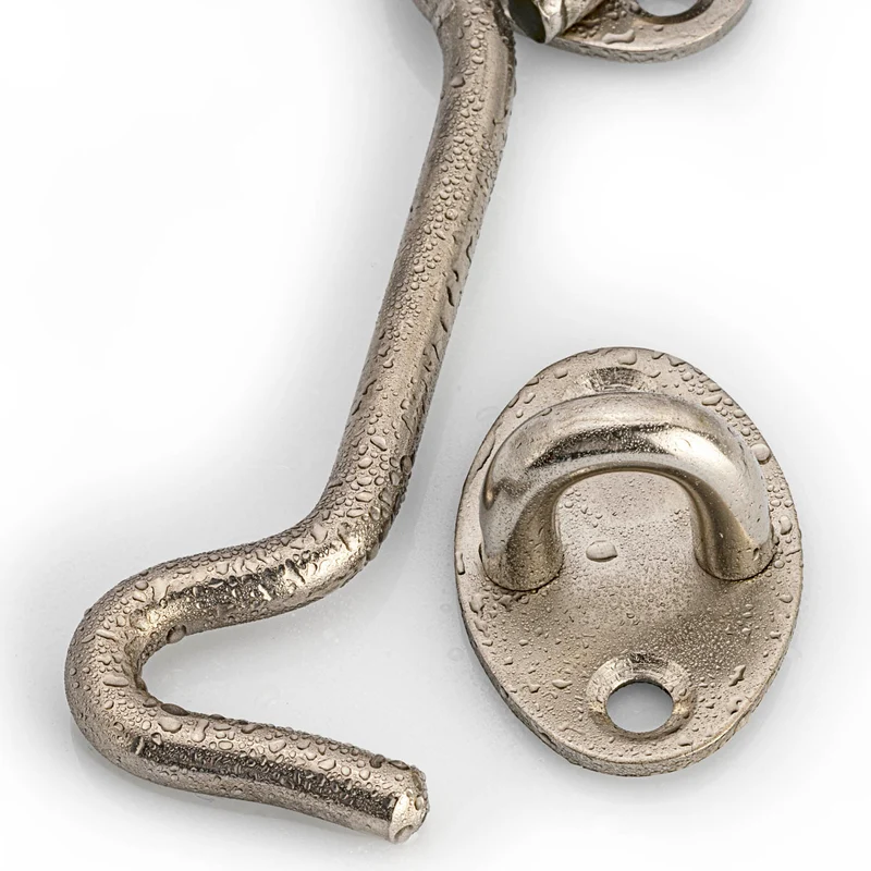 Sturmhaken aus Edelstahl mit Ösen für Gartentor - Länge 12-42 cm