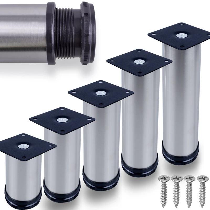 Möbelfüße Edelstahl Metall verstellbare Füße Ø50mm Durchmesser