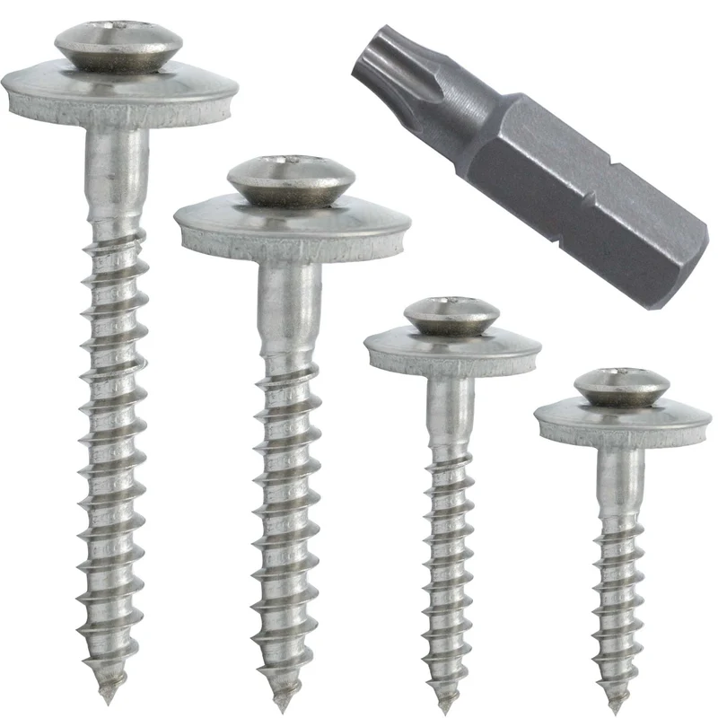 100x Spenglerschrauben Edelstahl VA V2A mit Dichtscheibe, inkl. 1x Bit