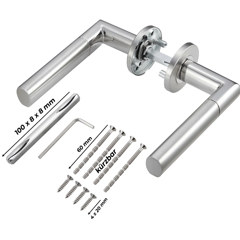 Edelstahl Standard Türgriff für Haustür, Zimmertür, Badezimmertür CATHY
