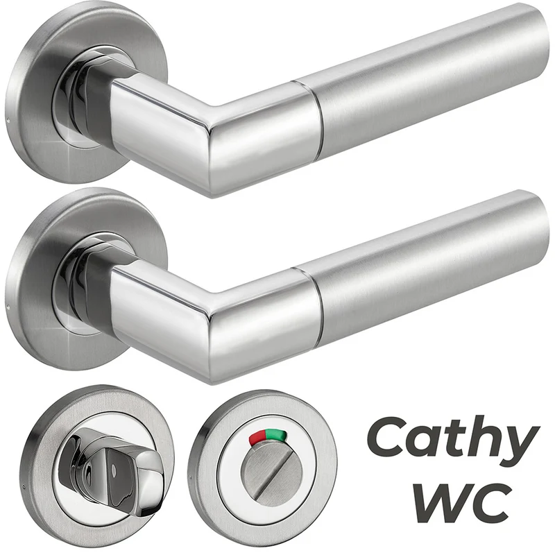 Edelstahl Standard Türgriff für Haustür, Zimmertür, Badezimmertür CATHY
