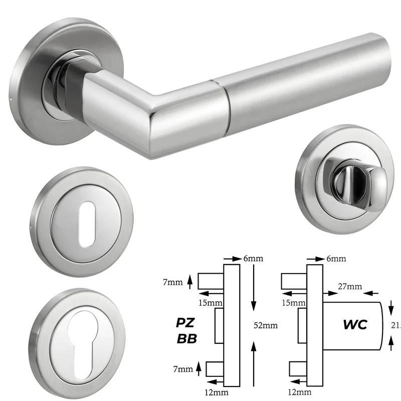 Edelstahl Standard Türgriff für Haustür, Zimmertür, Badezimmertür CATHY