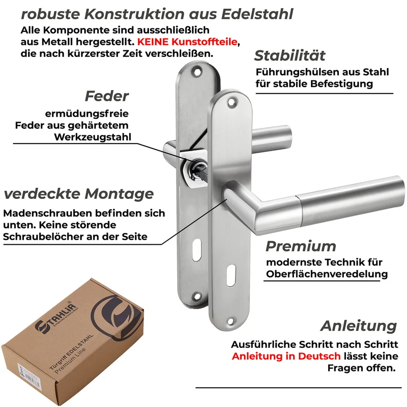 Türgriff Renovierungsgarnitur Langschild Edelstahl 240x50 CATHY