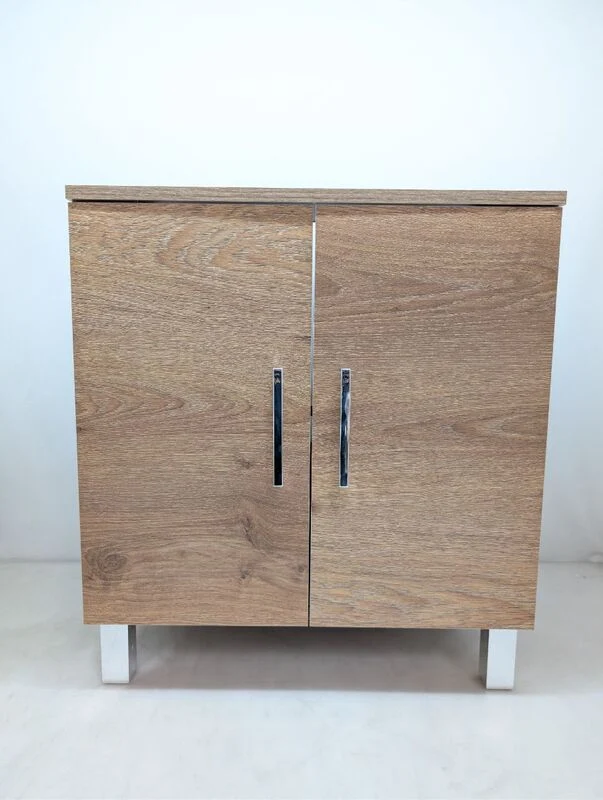 B-Ware Waschtischunterschrank Walnuss-Dekor 60,2x38,5x56cm Badschrank Stauraum 2 Türen