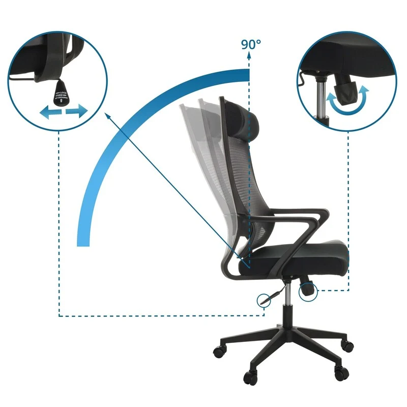 B-Ware hjh OFFICE Bürostuhl NEKEO Drehstuhl mit Netzstoff schwarz ergonomisch