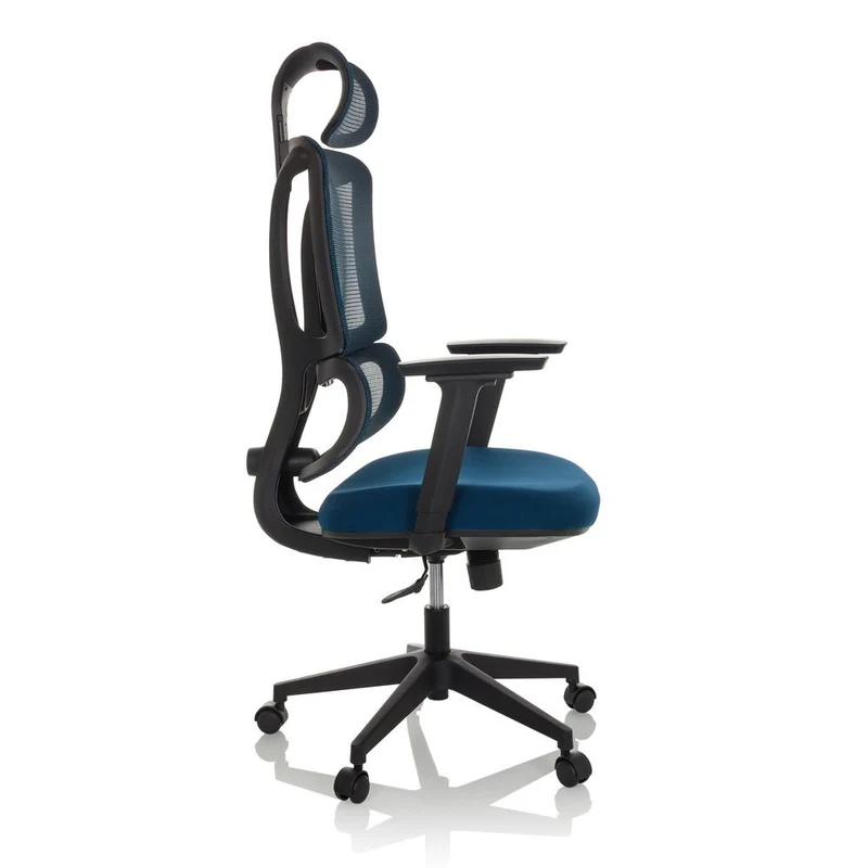 B-Ware MyBuero Bürostuhl ERGOMY Drehstuhl mit Netzstoff Rückenlehne blau 3D Armlehnen