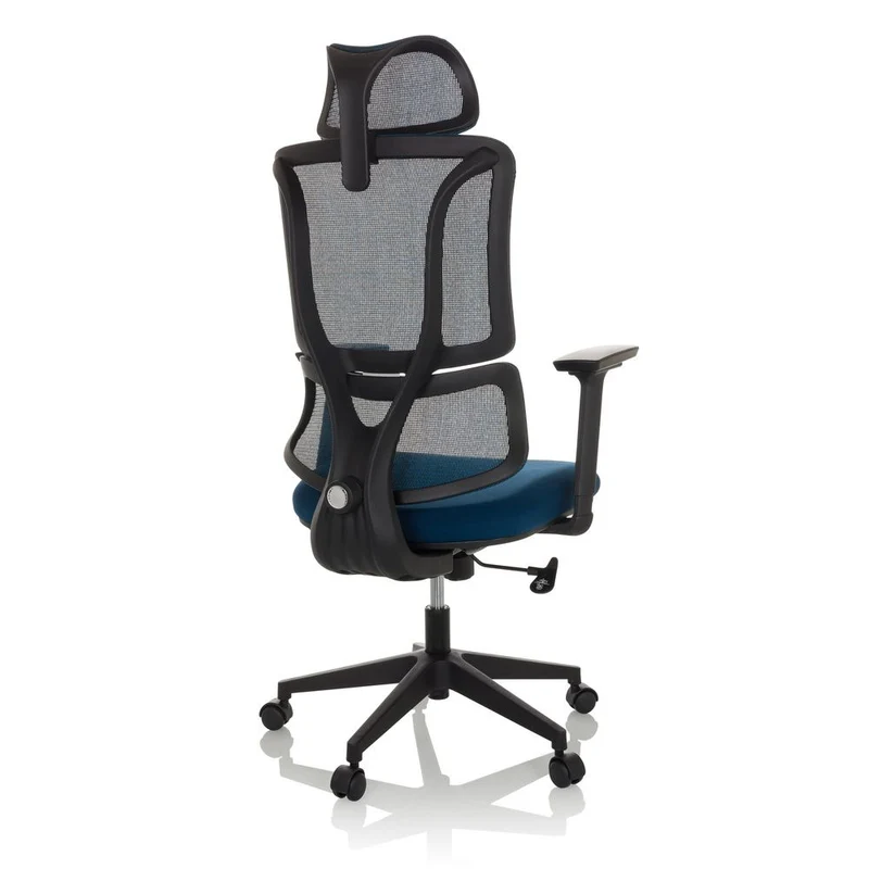 B-Ware MyBuero Bürostuhl ERGOMY Drehstuhl mit Netzstoff Rückenlehne blau 3D Armlehnen