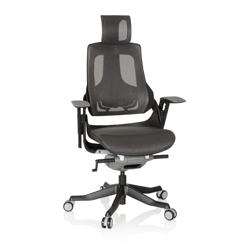 B-Ware hjh OFFICE Bürostuhl SPEKTRE BLACK Netzstoff Armlehnen höhenverstellbar grau